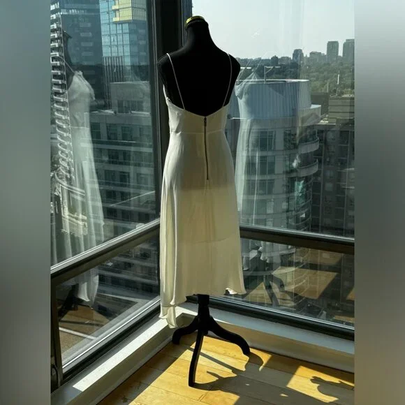 🆕 ALICE + OLIVIA 🧿 NWT Alita Spaghetti Strap Drape Asymmetrical Dress, Sz6 - Picture 6 of 16